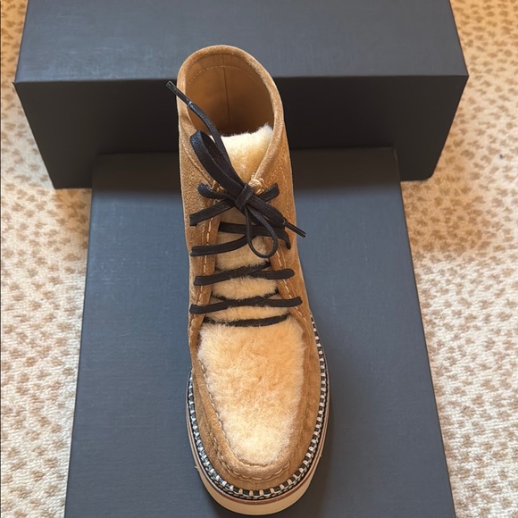 Freda Salvador Winnie Suede and Shearling Moccasin Boot - Picture 3 of 10